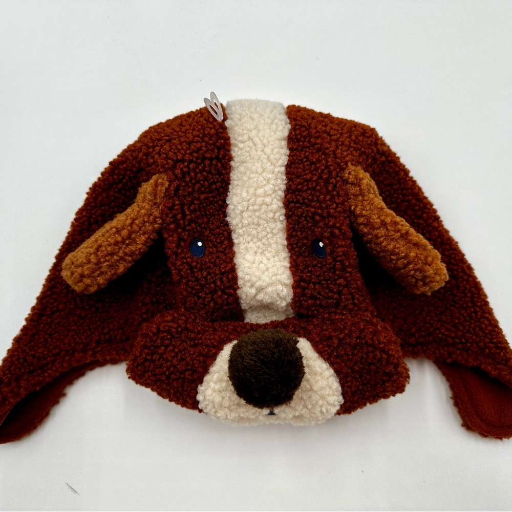 Mini Boden Brown Plush Puppy Sherpa Hat 2-4 years